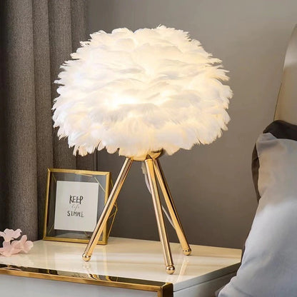 Lampe de chevet Plumes de Cygne  LampesDeChevet Blanche  