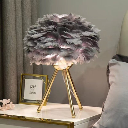 Lampe de chevet Plumes de Cygne  LampesDeChevet Noir  