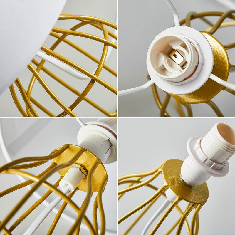 Lampe de chevet Rétro Métal Or/Blanc