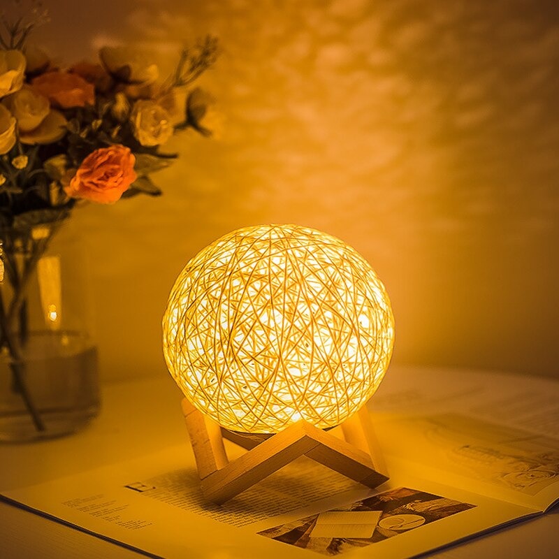 Lampe de chevet Rotin Lune
