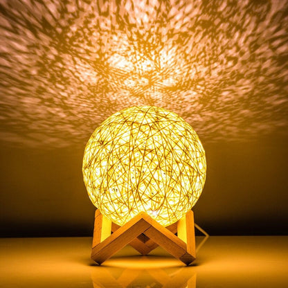 Lampe de chevet Rotin Lune