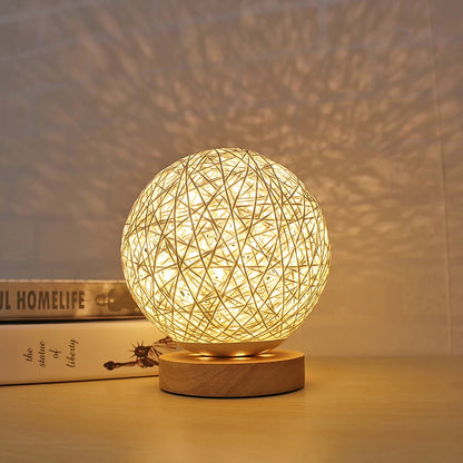 Lampe de chevet Rotin Sphère