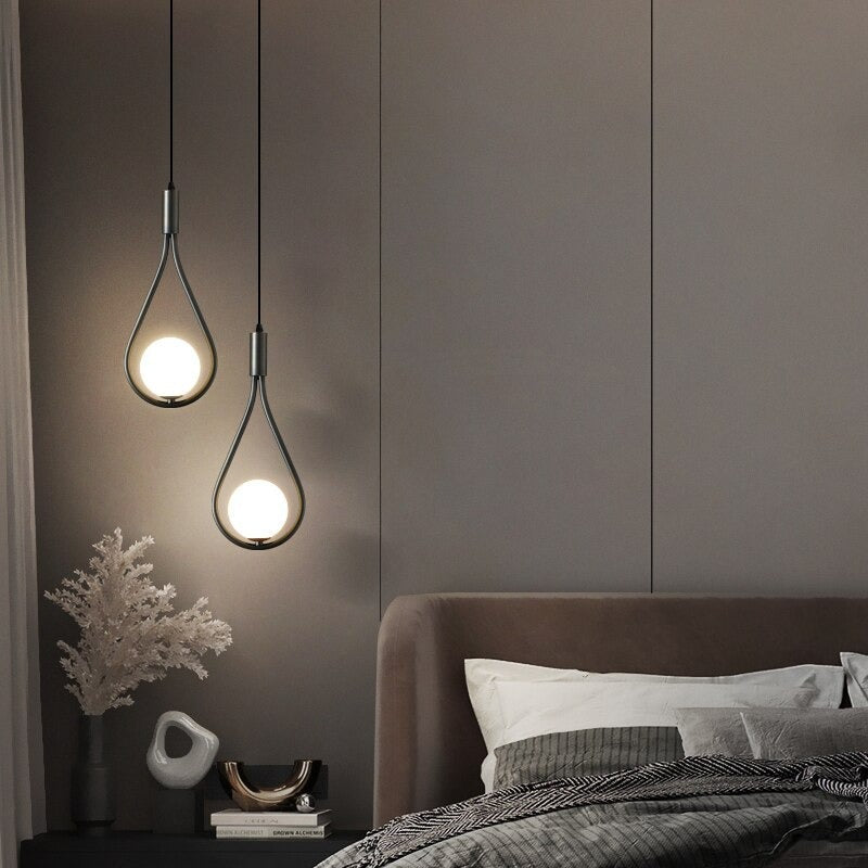 Lampe de chevet Suspendue Laiton  LampesDeChevet Noir  