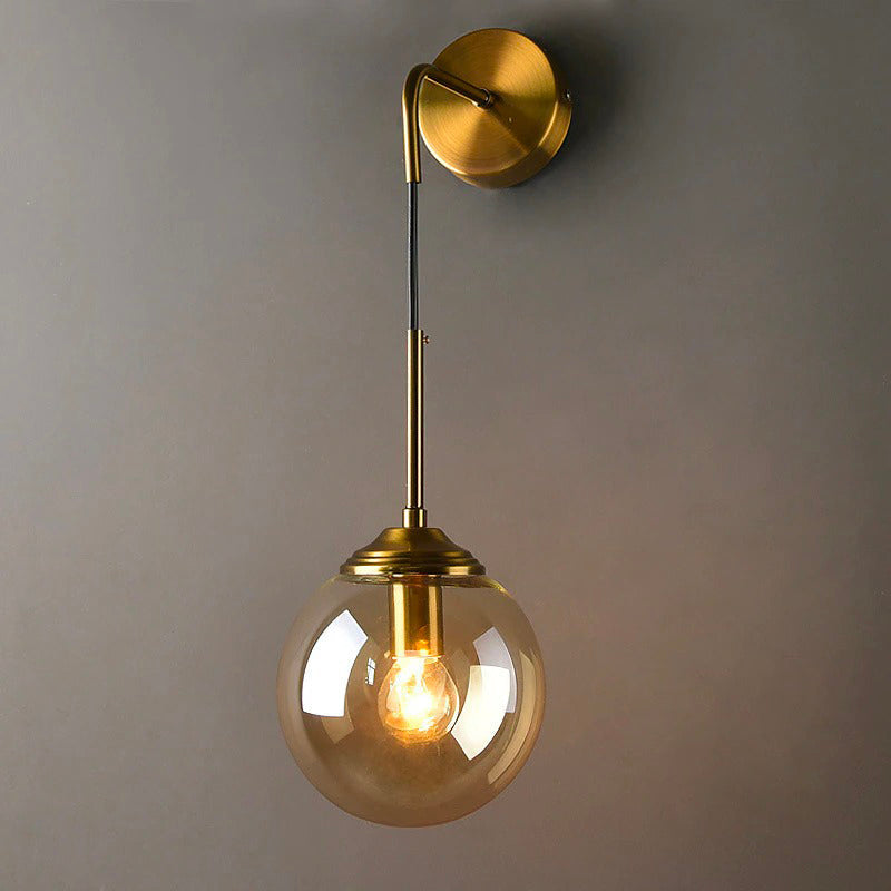 Lampe de chevet Suspendue Murale en Verre  LampesDeChevet Dorée  