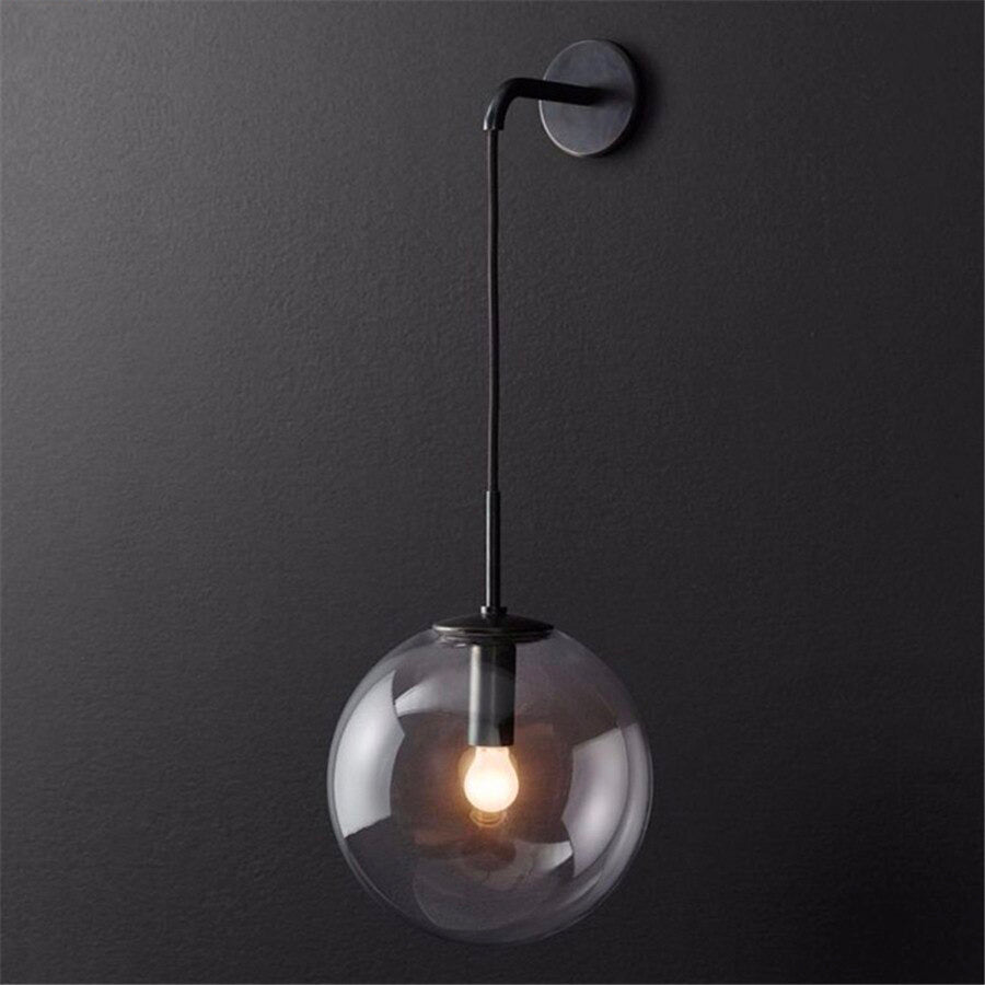 Lampe de chevet Suspendue Murale en Verre  LampesDeChevet Noir  
