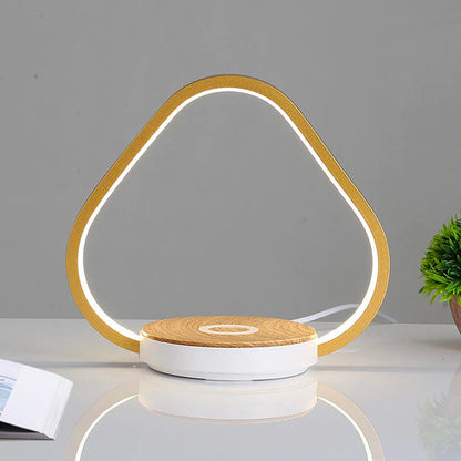 Lampe de chevet Tactile avec chargeur sans fil  LampesDeChevet Triangle Blanche 