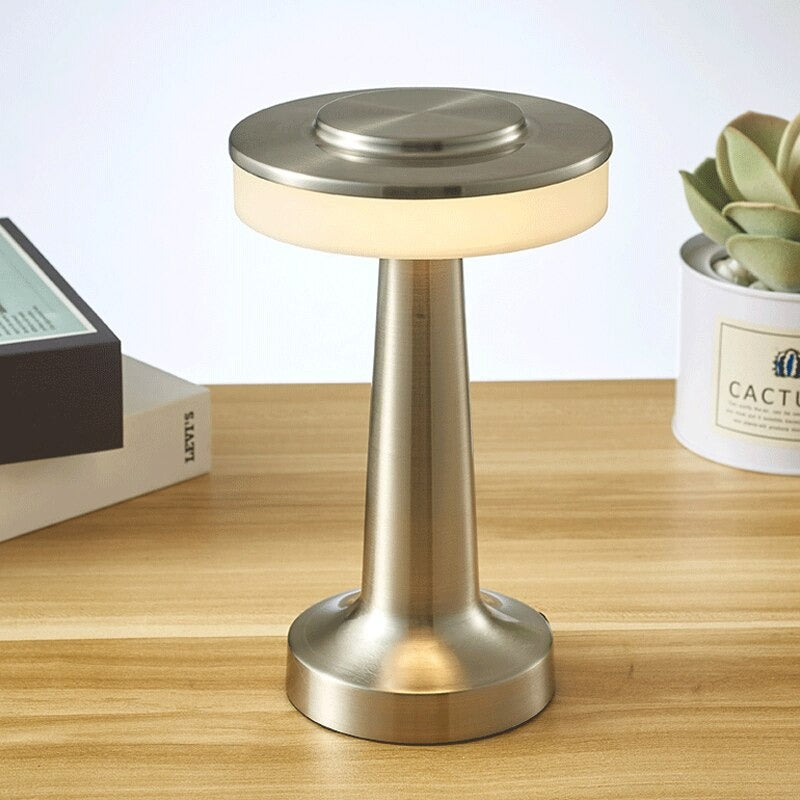 Lampe de chevet Tactile LED Soucoupe  LampesDeChevet Argent  