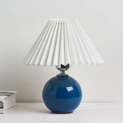 Lampe de chevet Vintage Céramique  LampesDeChevet Blanc Bleu foncé 