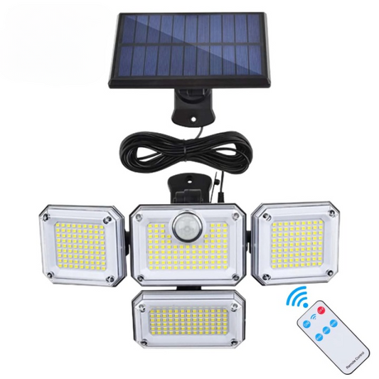 Lampe Détecteur de Mouvement à Panneau Solaire avec Télécommande