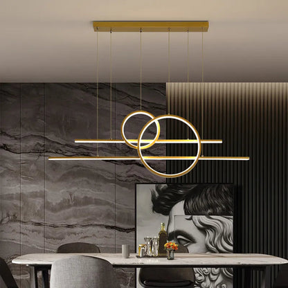Lampe Suspendue Dorée de Style Moderne à Intensité Variable