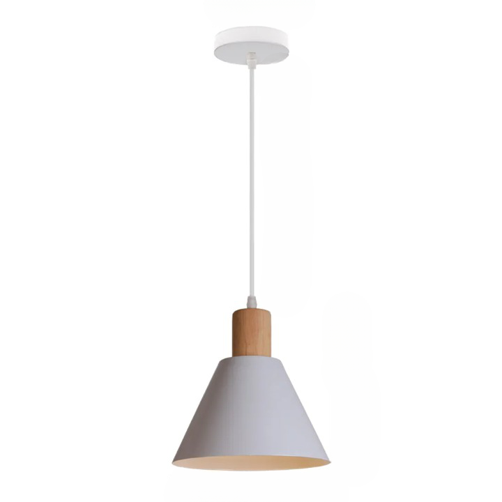 Lampe Suspendue LED de Style Nordique et Moderne en Bois et Fer