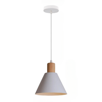 Lampe Suspendue LED de Style Nordique et Moderne en Bois et Fer