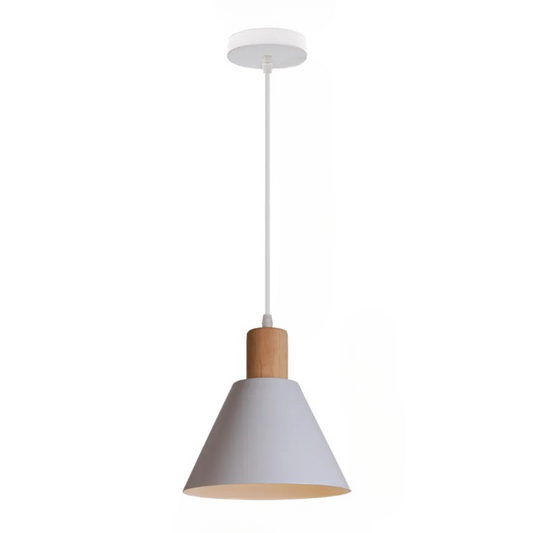 Lampe Suspendue LED de Style Nordique et Moderne en Bois et Fer