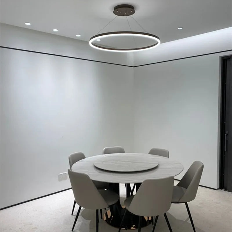 Lampe Suspendue Moderne à LED en Forme d'Anneau
