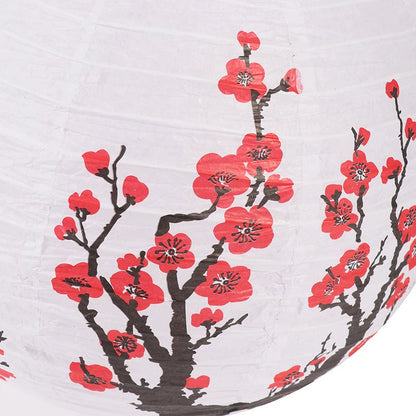 Lanterne Chinoise avec Motifs de Fleurs de Prunier