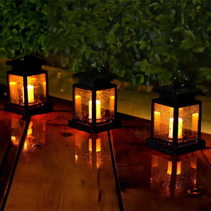 Lanterne Extérieure Solaire LED à Effet Bougie avec Crochet