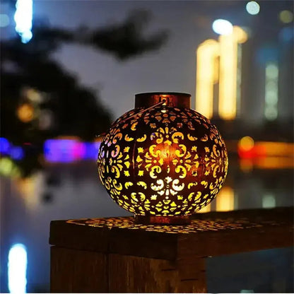 Lanterne Extérieure Solaire LED de Style Antique en Cuivre