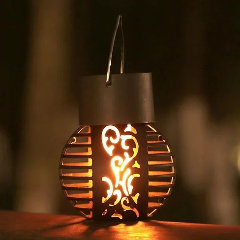 Lanterne Solaire Extérieur LED Effet Flamme