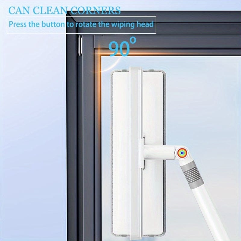 Lave-Glace Extensible 2 en 1 pour Vitres, Balai Rotatif et Raclette, Essuie-Vitre, Grattoir Pare-Brise Voiture