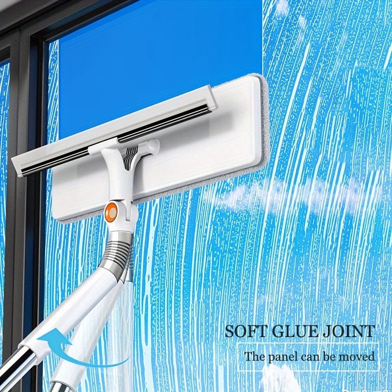 Lave-Glace Extensible 2 en 1 pour Vitres, Balai Rotatif et Raclette, Essuie-Vitre, Grattoir Pare-Brise Voiture