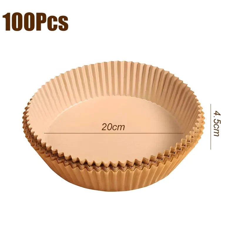 Liner jetable pour friteuse à air - Accessoire de cuisson anti-micro-ondable 20cm A 100pcs