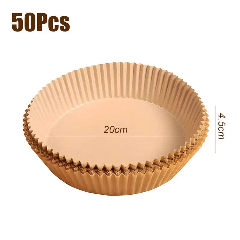 Liner jetable pour friteuse à air - Accessoire de cuisson anti-micro-ondable 20cm A 50pcs