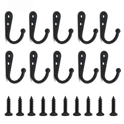 Lot de 10 Crochets Muraux Style Rétro avec Vis