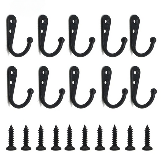 Lot de 10 Crochets Muraux Style Rétro avec Vis