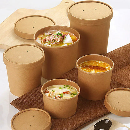 Lot de 10 Emballages Alimentaires Cylindriques en Papier Kraft