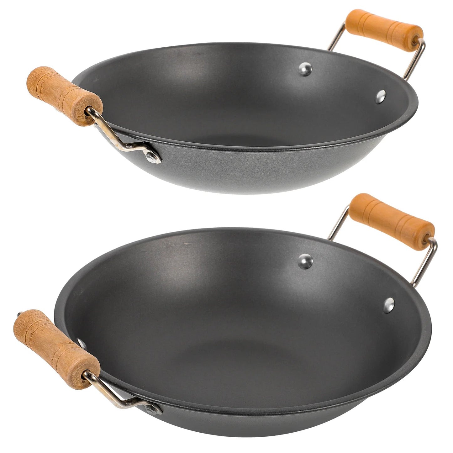 Lot de 2 Poeles à Paella Multiusages en Métal