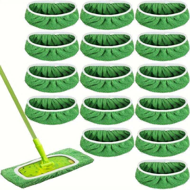 Lot 4 lingettes lavables pour balai plat - Absorption élevée, usage humide et sec, entretien facile