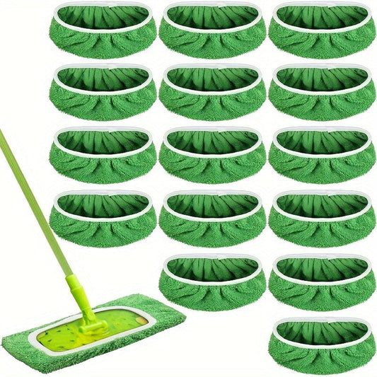 Lot 4 lingettes lavables pour balai plat - Absorption élevée, usage humide et sec, entretien facile