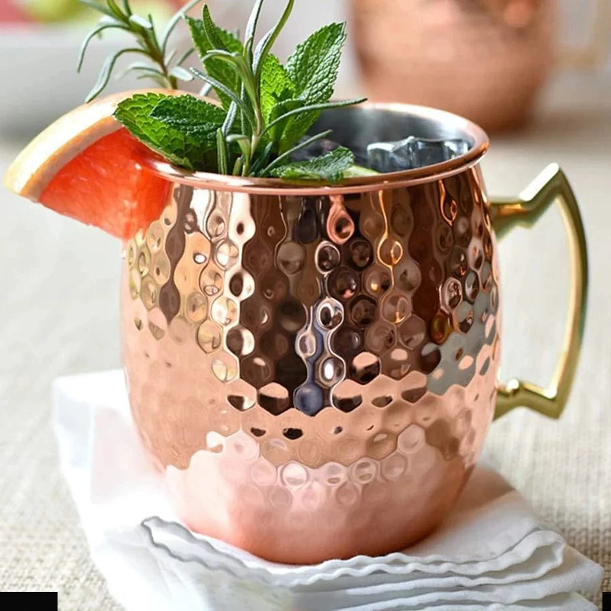 Lot de 2 Mugs Moscow Mule en Acier Inoxydable Plaqué Or Rose - Cadeau Bar (16.9 oz) 1PC Rose gold / 500ml