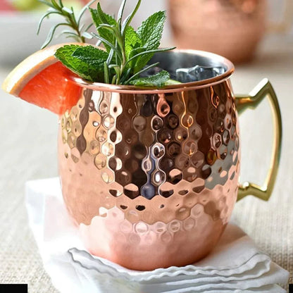 Lot de 2 Mugs Moscow Mule en Acier Inoxydable Plaqué Or Rose - Cadeau Bar (16.9 oz) 1PC Rose gold / 500ml