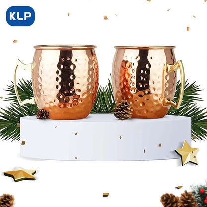 Lot de 2 Mugs Moscow Mule en Acier Inoxydable Plaqué Or Rose - Cadeau Bar (16.9 oz)