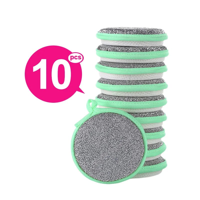 Lot de 3 Eponges de Nettoyage Double Face - Eco-Friendly 10PCS Green