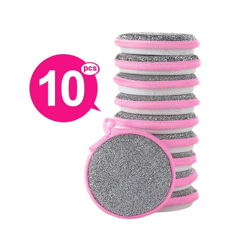 Lot de 3 Eponges de Nettoyage Double Face - Eco-Friendly 10PCS Pink
