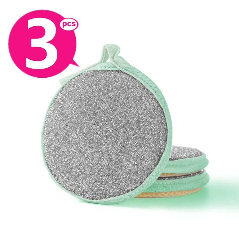 Lot de 3 Eponges de Nettoyage Double Face - Eco-Friendly 3PCS Green