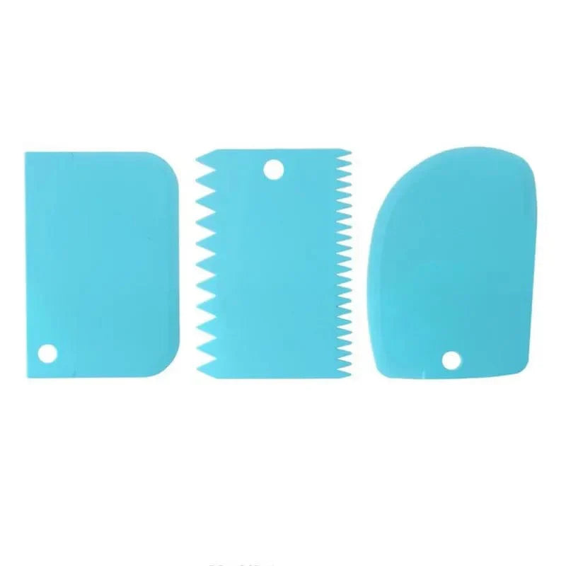 Lot de 3 grattoirs à crème pour gâteaux DIY - Outil de décoration de pâtisserie 3pcs