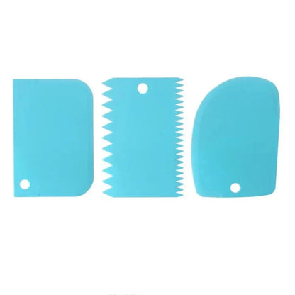 Lot de 3 grattoirs à crème pour gâteaux DIY - Outil de décoration de pâtisserie 3pcs