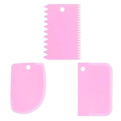 Lot de 3 grattoirs à crème pour gâteaux DIY - Outil de décoration de pâtisserie 3pcs6