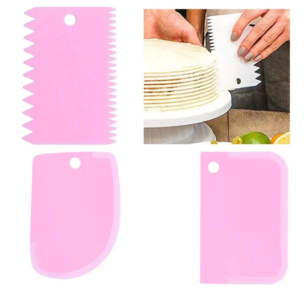 Lot de 3 grattoirs à crème pour gâteaux DIY