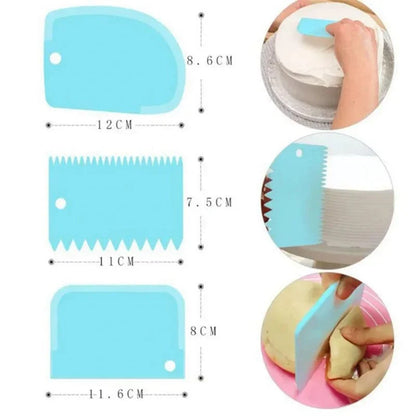 Lot de 3 grattoirs à crème pour gâteaux DIY