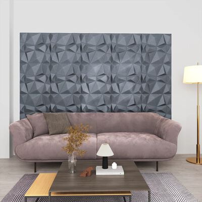 Panneau Mural Gris de Style Diamant