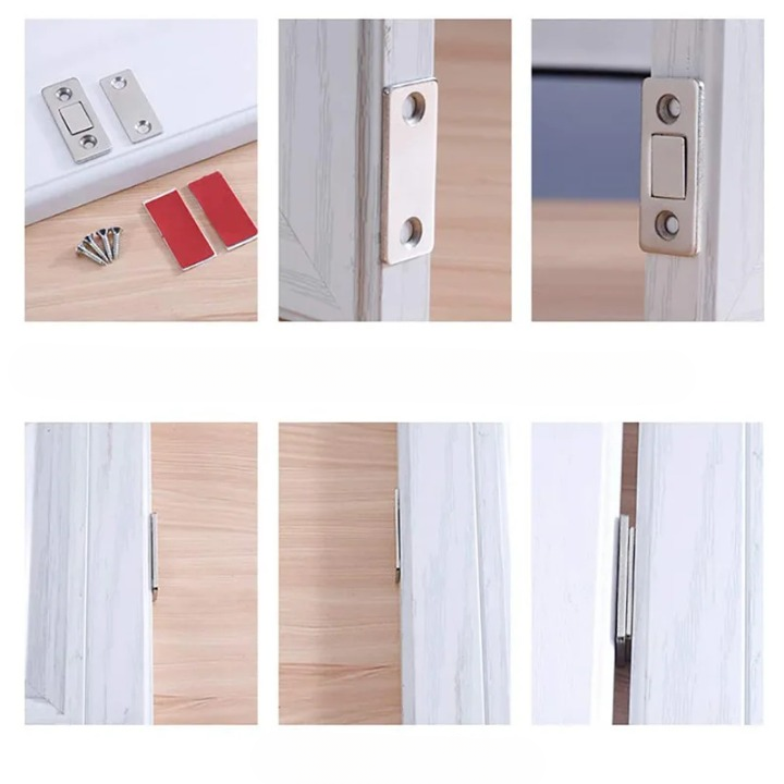 Lot de Deux Aimants Porte Placard Ultra Fins