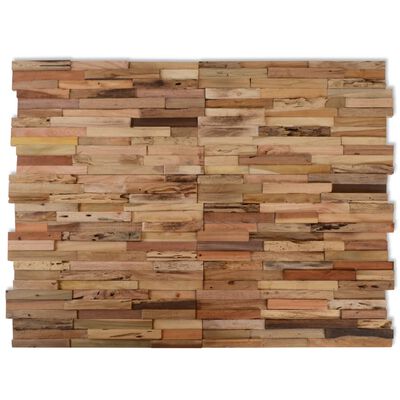 Lot de Dix Panneaux Muraux en Bois de Teck Recyclé
