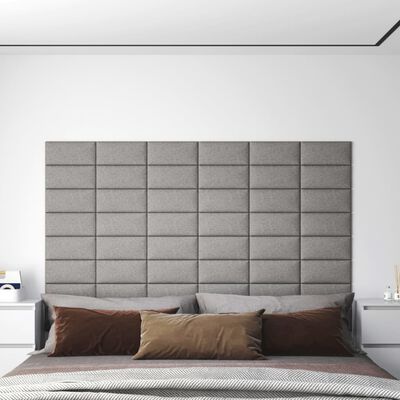 Lot de Douze Panneaux Muraux Tête de Lit Gris