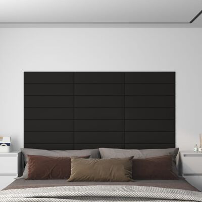 Lot de Douze Panneaux Muraux Tête de Lit Noirs
