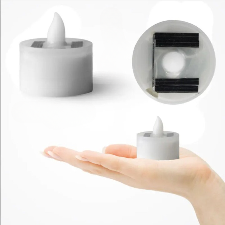 Lot de Huit Bougies LED à Énergie Solaire