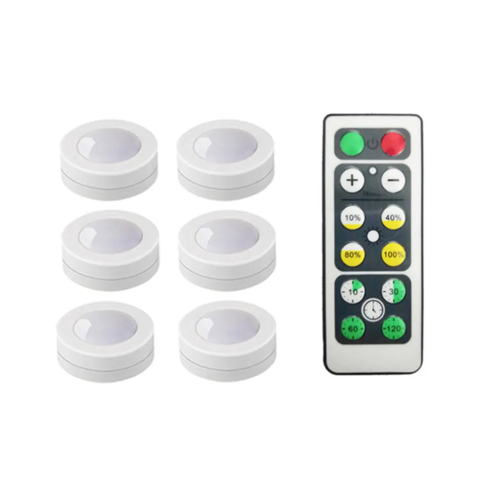 Lot de Six Réglettes Lumineuses de Couleur Blanches et Rondes